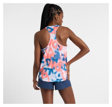 Débardeur New Balance London Edition Printed Athletics Blanc/Rouge/Bleu Femme