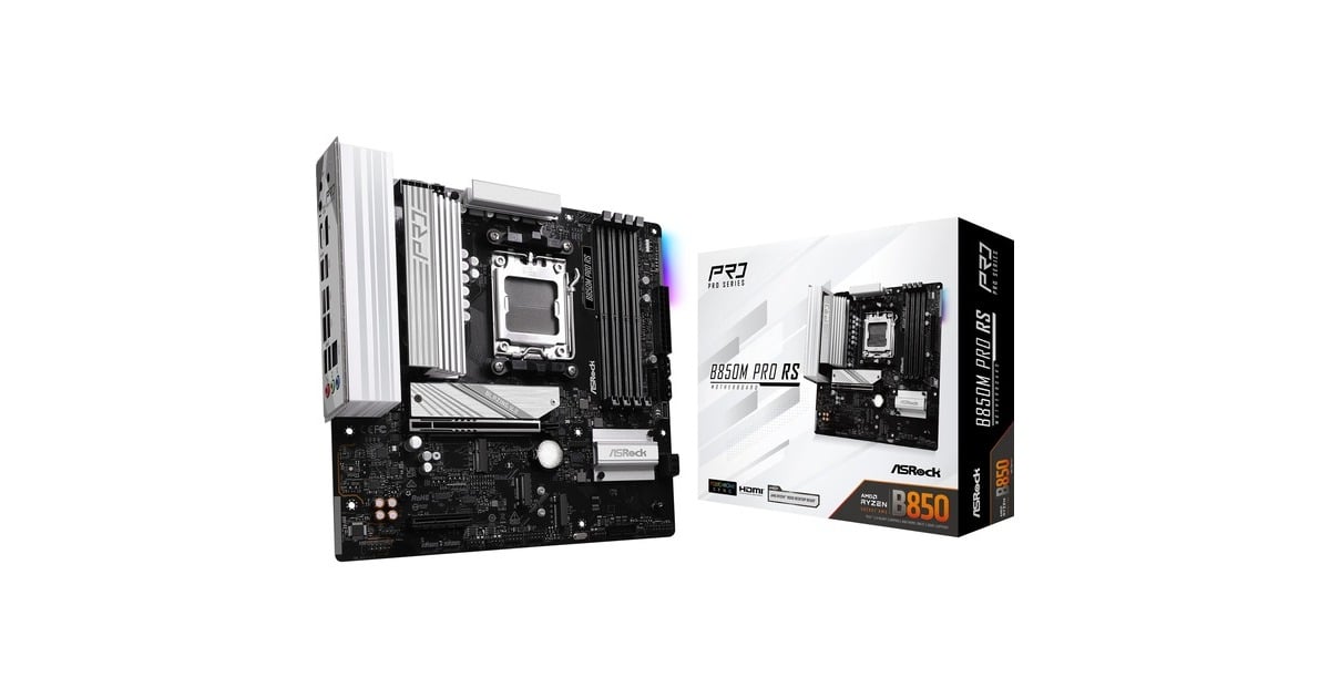 ASRockB850M Pro RS socket AM5 moederbord  (RAID, 2,5 Gb-LAN, Sound, µATX)