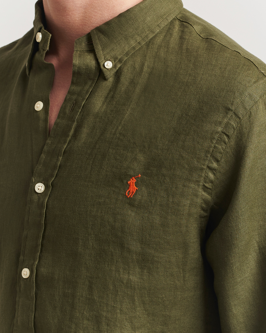 Polo Ralph Lauren Slim Fit Linen Shirt New Olive