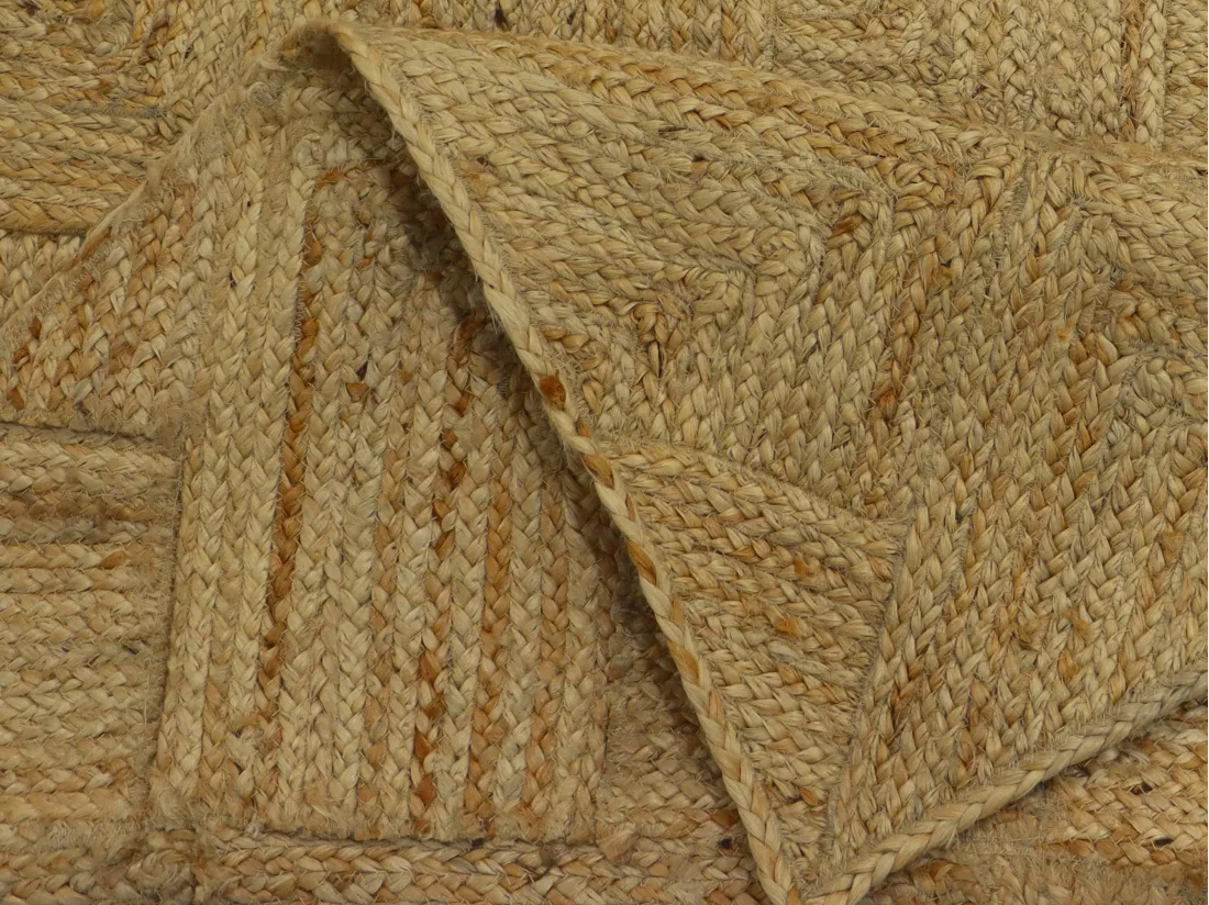 Tapis rectangle 100% jute tressé -160 x 230 cm - Naturel - DAYA