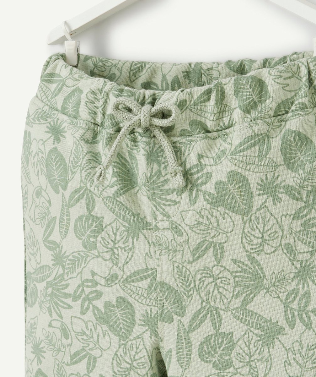 BERMUDA BÉBÉ GARÇON EN FIBRES RECYCLÉES VERT IMPRIMÉ TROPICAL