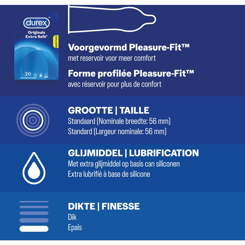 Durex - Extra Safe Condooms 20 stuks & Nude No Latex 20 stuks Pakket