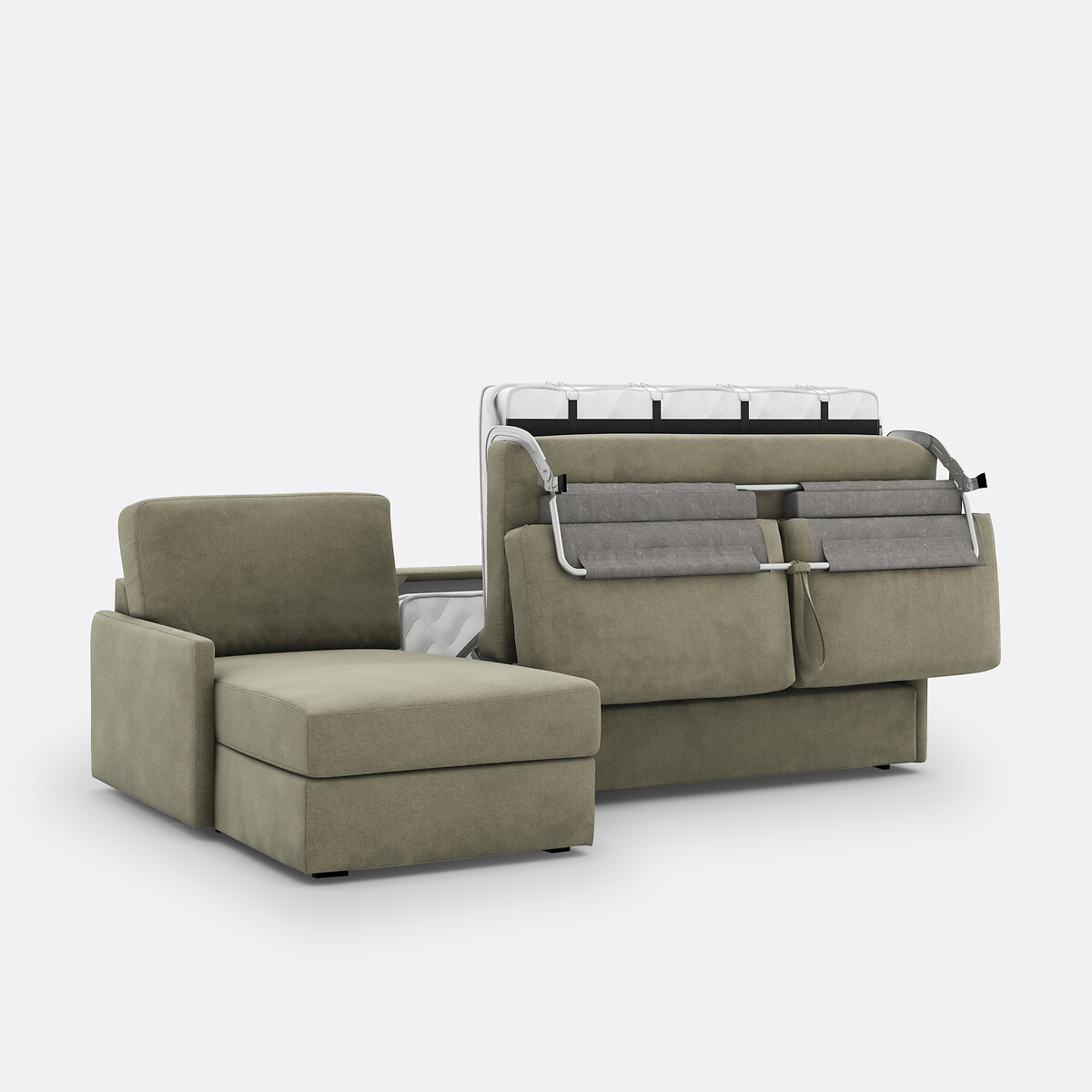 LA REDOUTE INTERIEURS<br>Sofá-cama de canto, tecido texturizado, espuma Marta