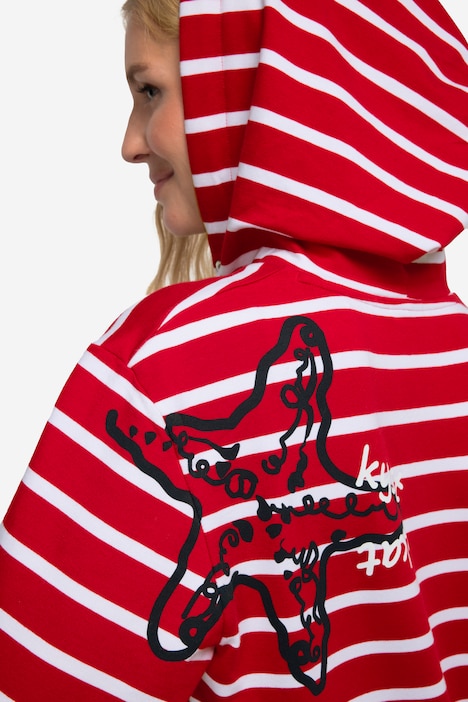 Hoodie, oversized, Ringel-Sweat