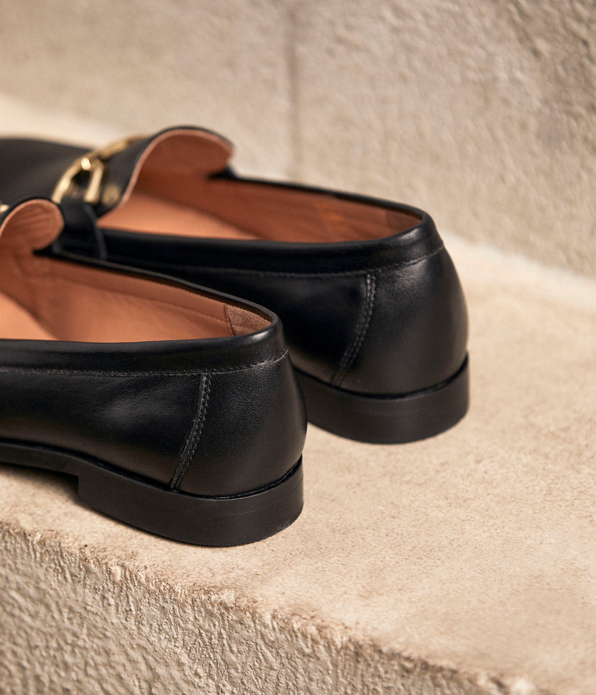 Mocassins noirs cuir Nelia