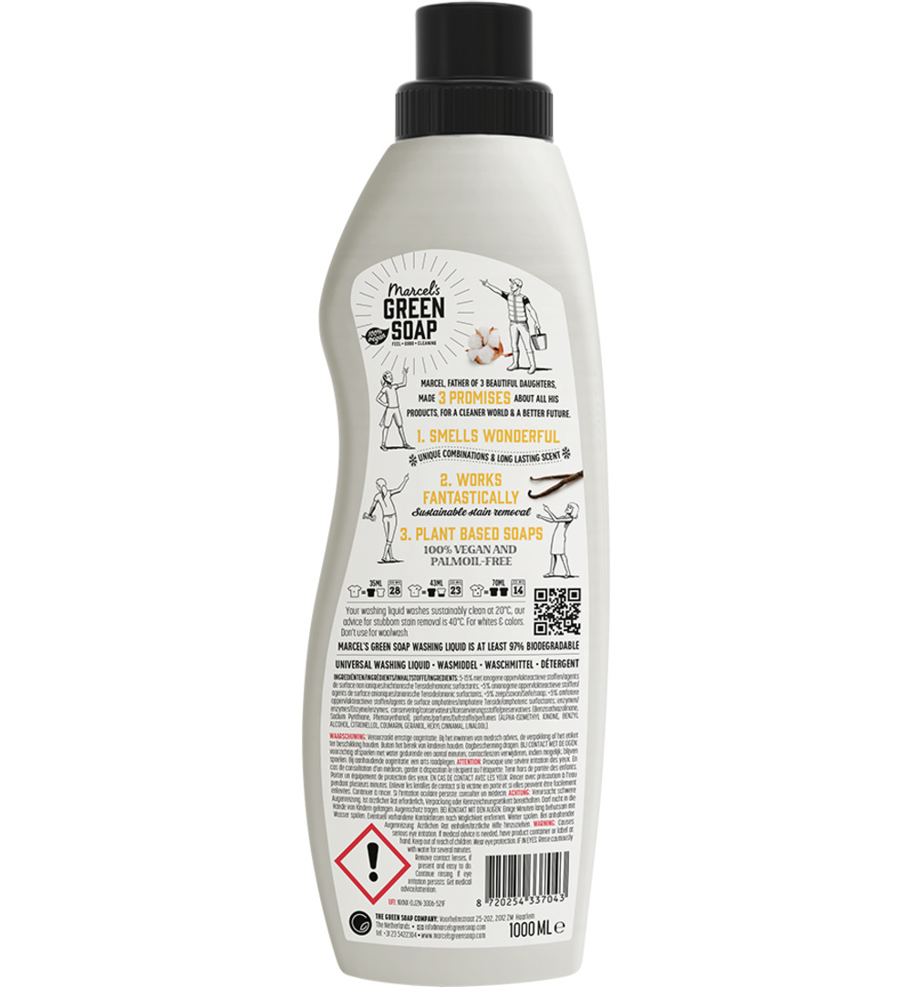 Marcel’s Green Soap Wasmiddel Universeel Vanille & Katoen (1000 ml)