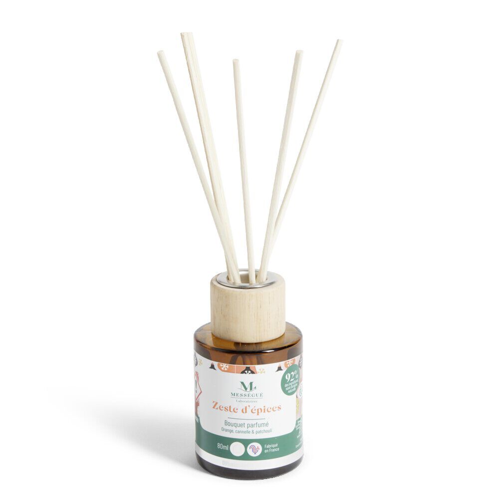Diffuseur à bâtonnets 80ml Mességué bouquet parfumé zeste d'épices