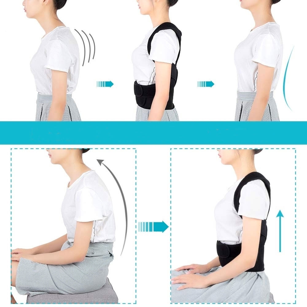 (Gr. XL) Geradehalter zur Haltungsunterstützung Haltungstrainer Rückenstütze / Schulterstütze für Männer und Frauen - Schwarz