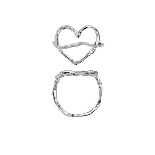 Stine A Funky Heart Ring, Silver, 58