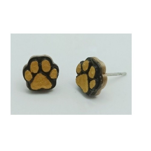 Pequenos brincos Seron com pegada dourada