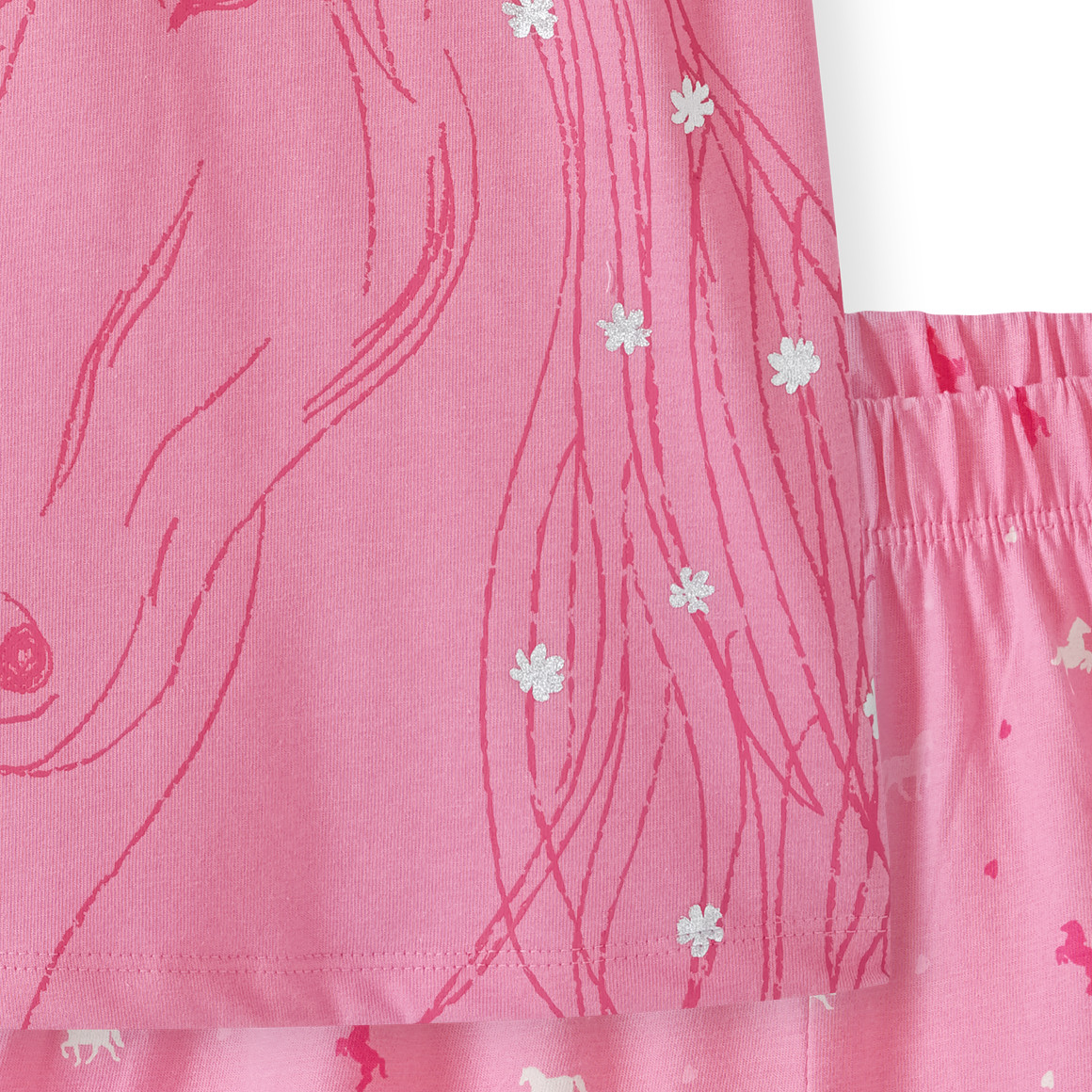 Yigga Mädchen Shorty mit Pferde-Motiv pink