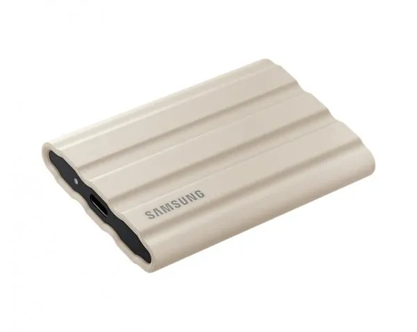 Samsung T7 Shield MU-PE2T0K - SSD - krypteret - 2 TB - ekstern (bærbar) - USB 3.2 Gen 2 (USB-C stikforbindelse) - 256-bit AES - beige