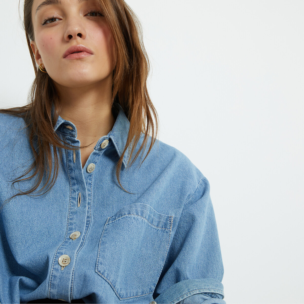 COLEÇÕES LA REDOUTE<br>Camisa jeans de manga comprida