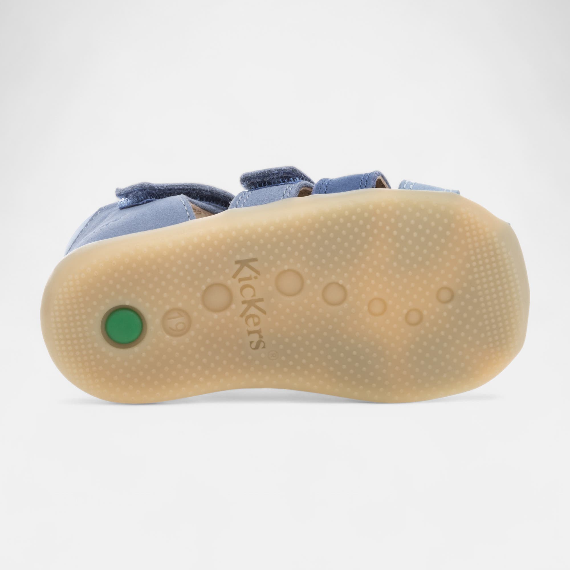 Nu-pieds Bébé garçon en cuir bleu