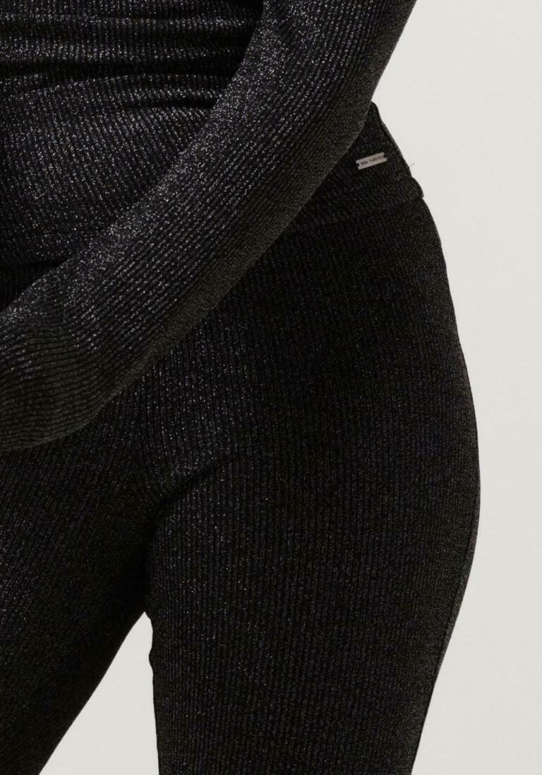 COLOURFUL REBEL zilveren colourful rebel flared broek lurex extra flare pants