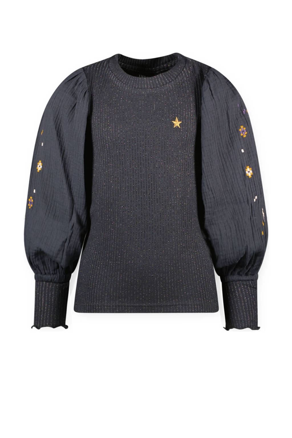 Like Flo top Eloise met borduursels antraciet