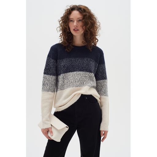 InWear HarrietIW Striktrøje, Marine/Vanilla, L