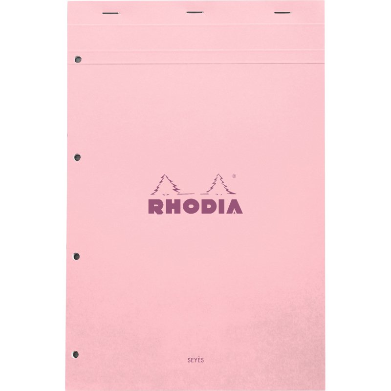 Bloc de bureau Rhodia Couleurs N°20 21 x 31,8 cm agrafé couverture couleur - grands carreaux - 80 feuilles perforés 4 trous