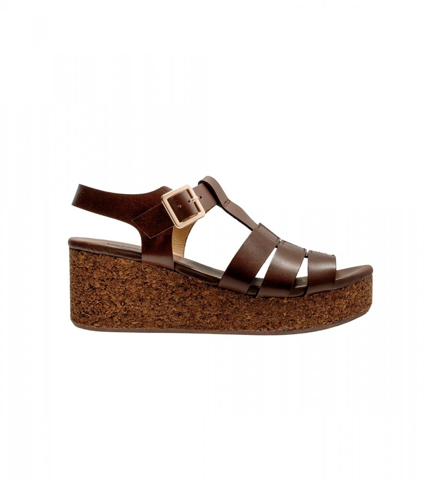 Sandálias Neosens S3224 Arroba marrom - Salto plataforma de 6,5 cm -