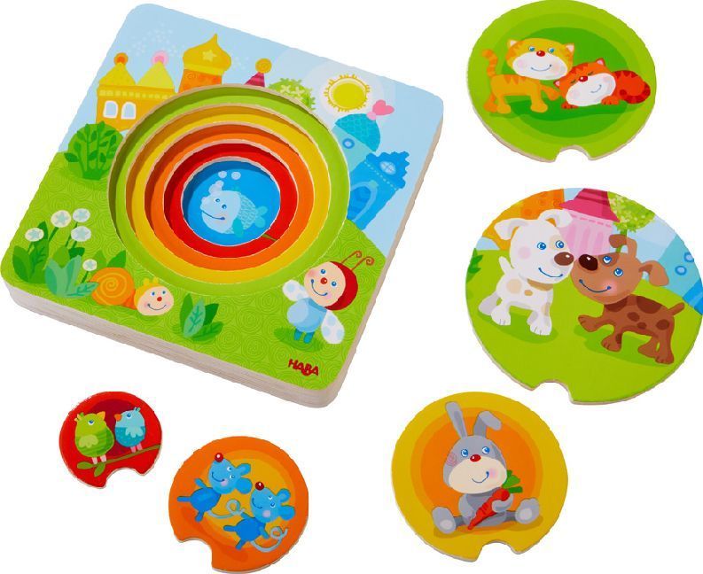 Holzpuzzle Kunterbunte Tierkinder (Kinderpuzzle)