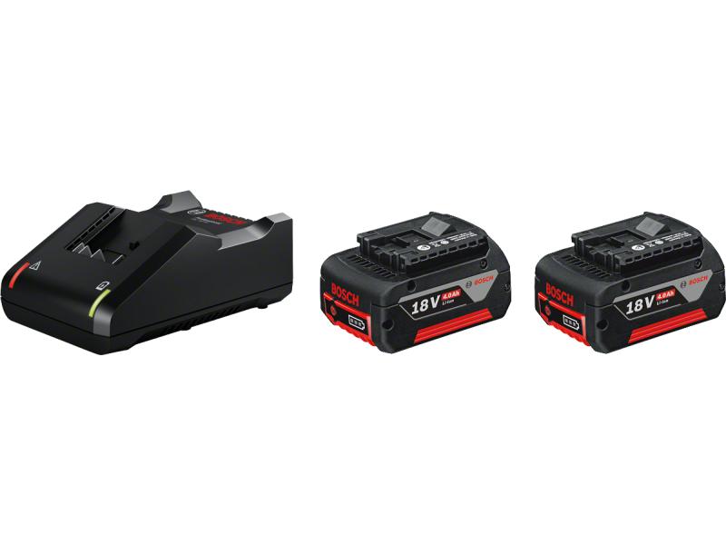 Bosch Professional Akku und Ladegerät Starterset 2x GBA 18 Starter-Set GBA 18 V
