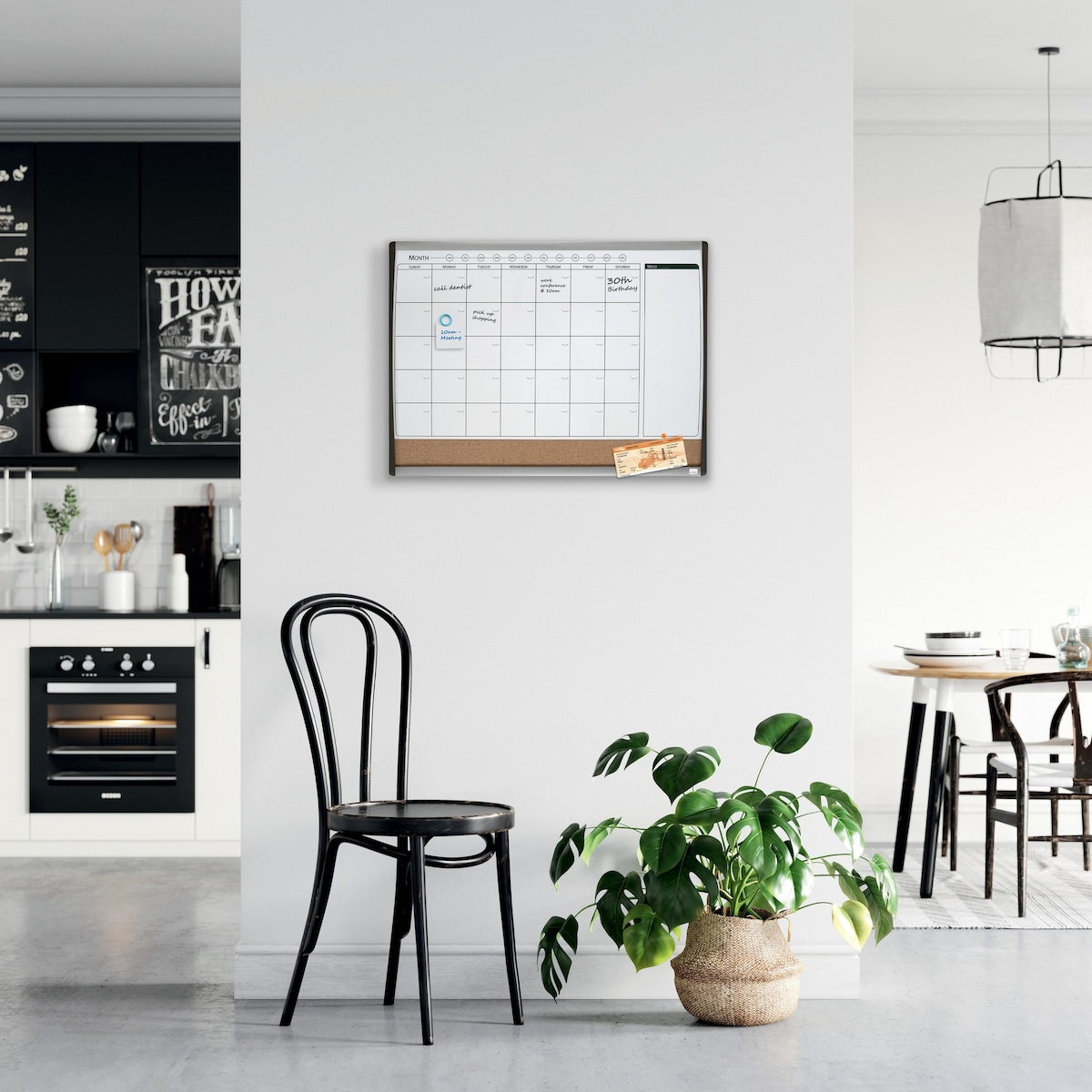 Nobo Mini magnetisk whiteboard planlegger med korktavle 58,5x43cm