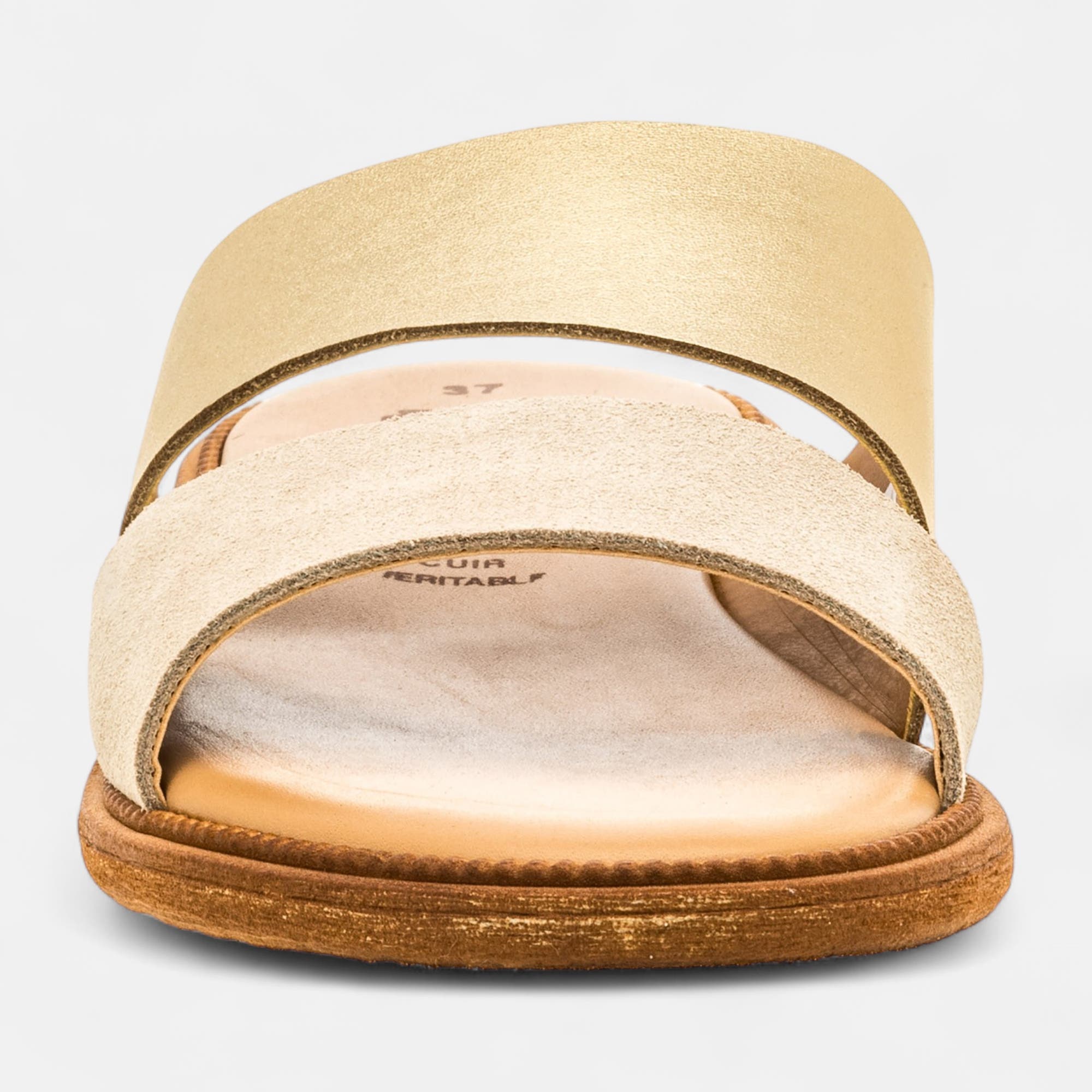 Mules Femme en cuir or