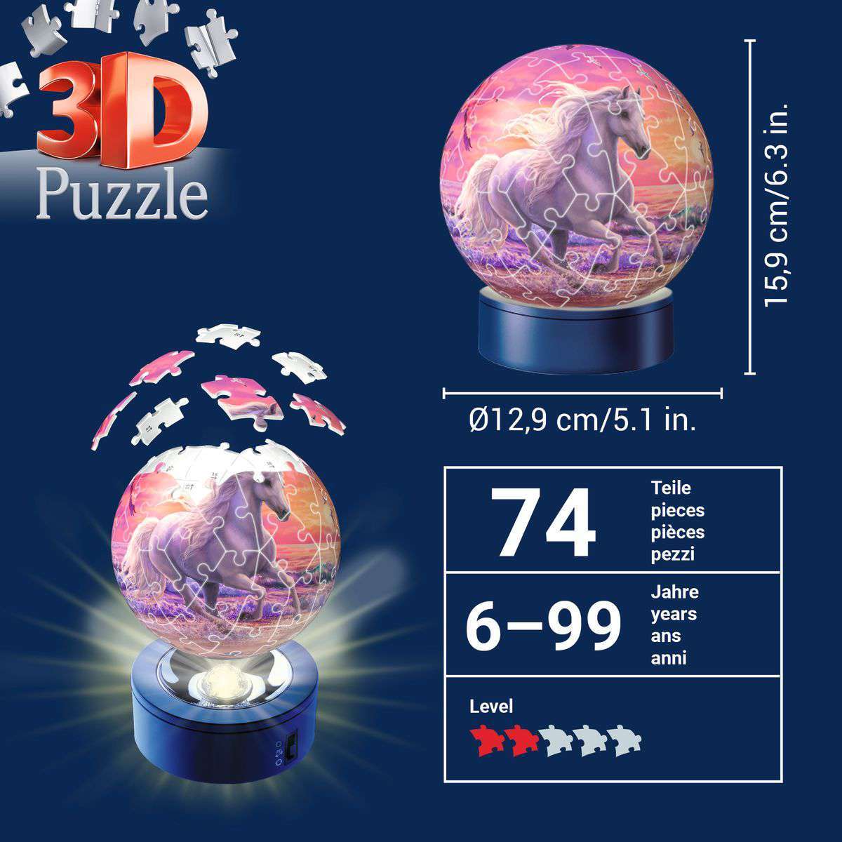 Ravensburger Spiel Nachtlicht Pferde am Strand