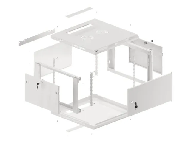 Lanberg WF01-6606-00S - Rack kabinet - vægmonterbar - grå, RAL 7035 - 6U - 19