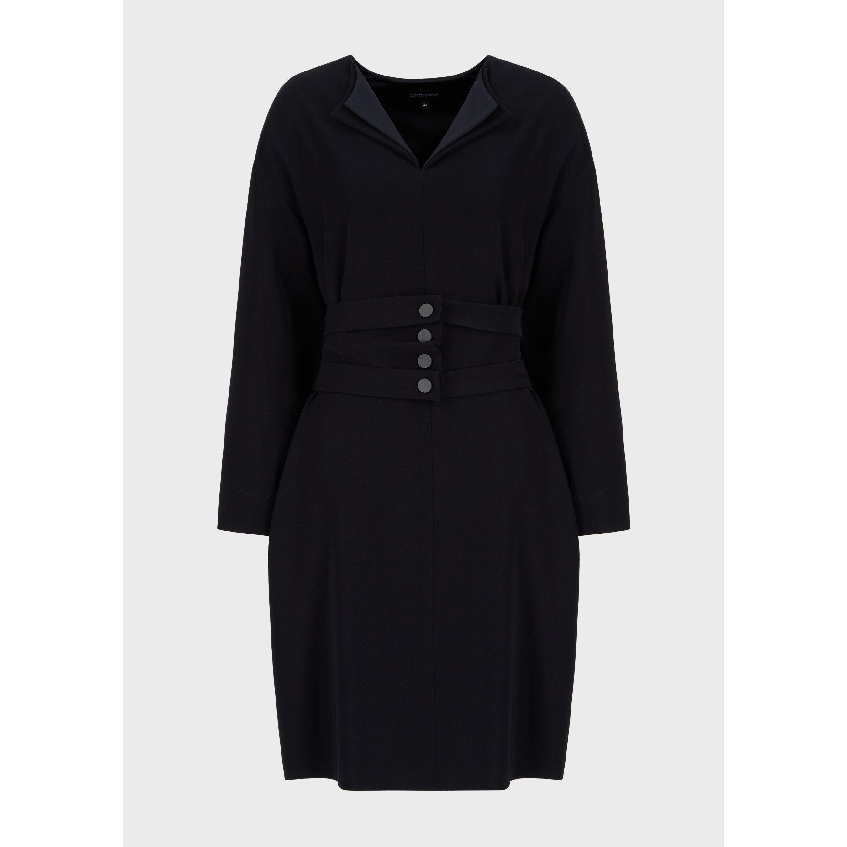 Emporio Armani Buttoned Long Sleeve Dress