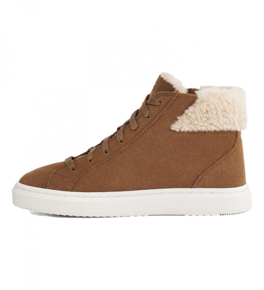 Botas UGG W Alameda de couro marrom com zíper médio