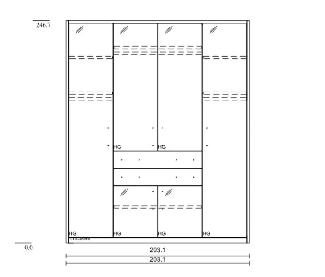 Kleiderschrank DeLuxe 203 x 247 cm