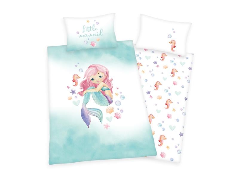 Herding Kinder Bettwäschegarnitur Little Mermaid 160 x 210 Bettwäscheset aus 100% Baumwolle