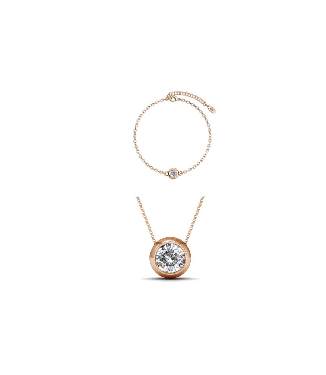 Parure Birth Moon - Or Rosé et Cristal