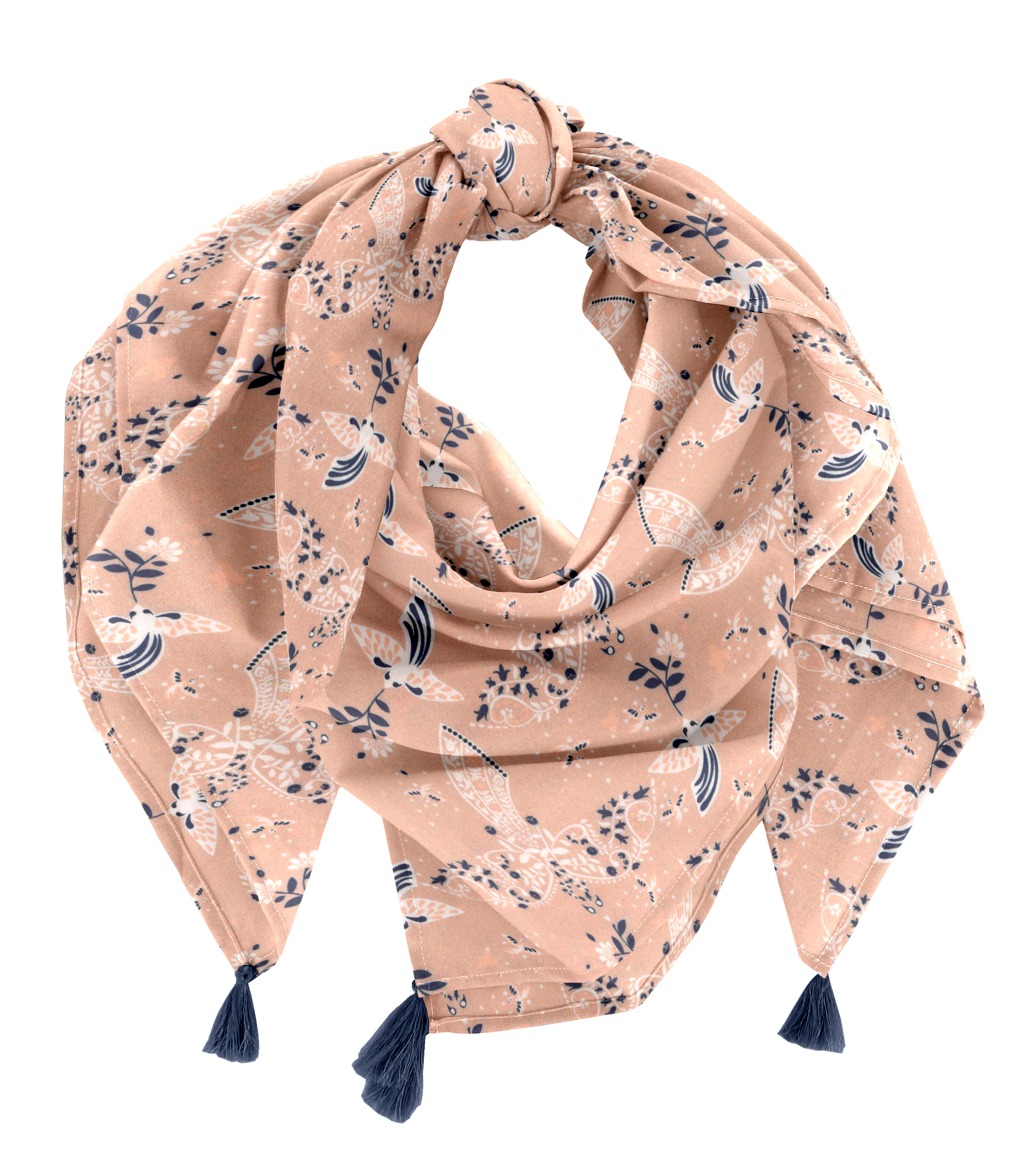 Foulard Pompon Oiseau Bandana