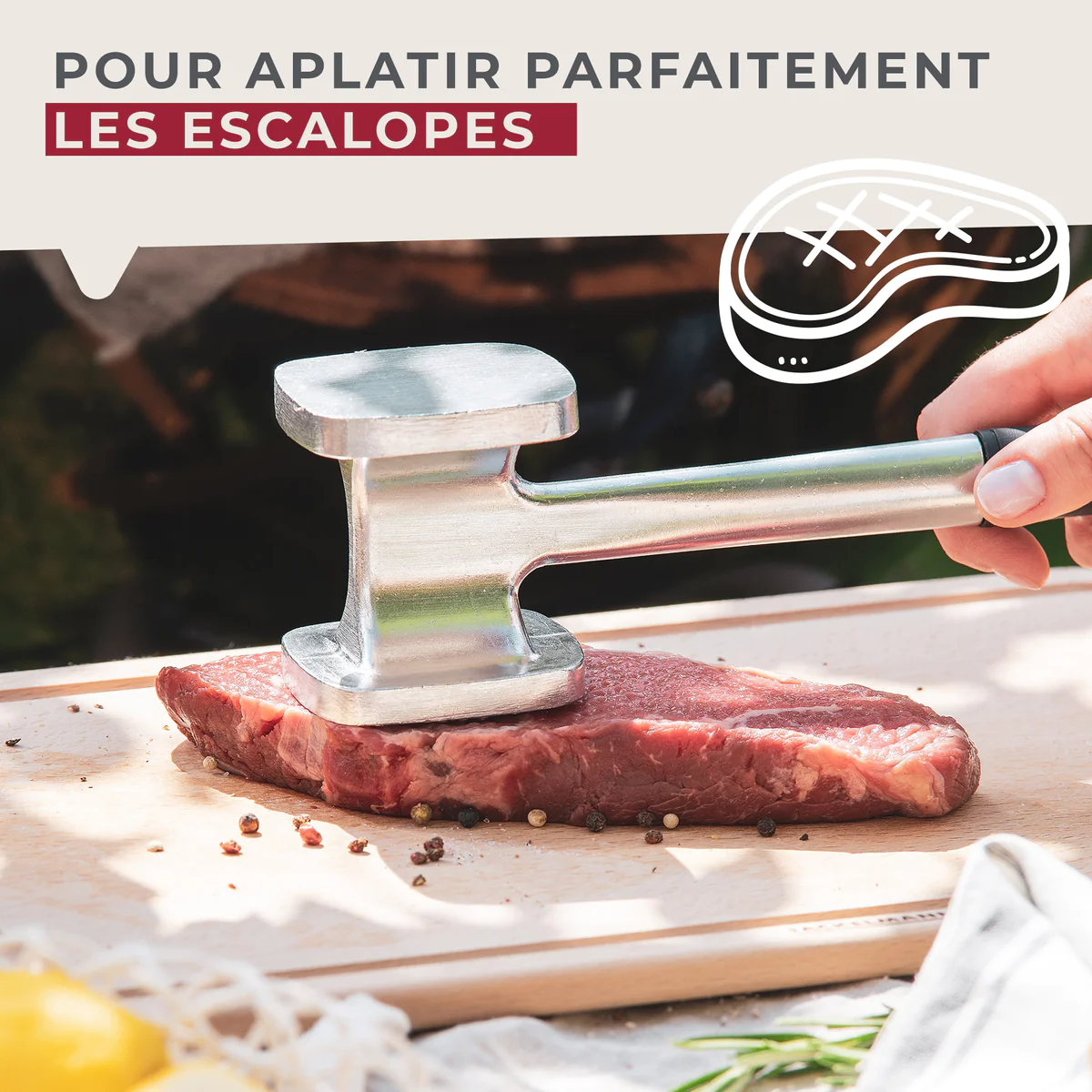 Attendrisseur à viande en aluminium 28 cm Basic Fackelmann