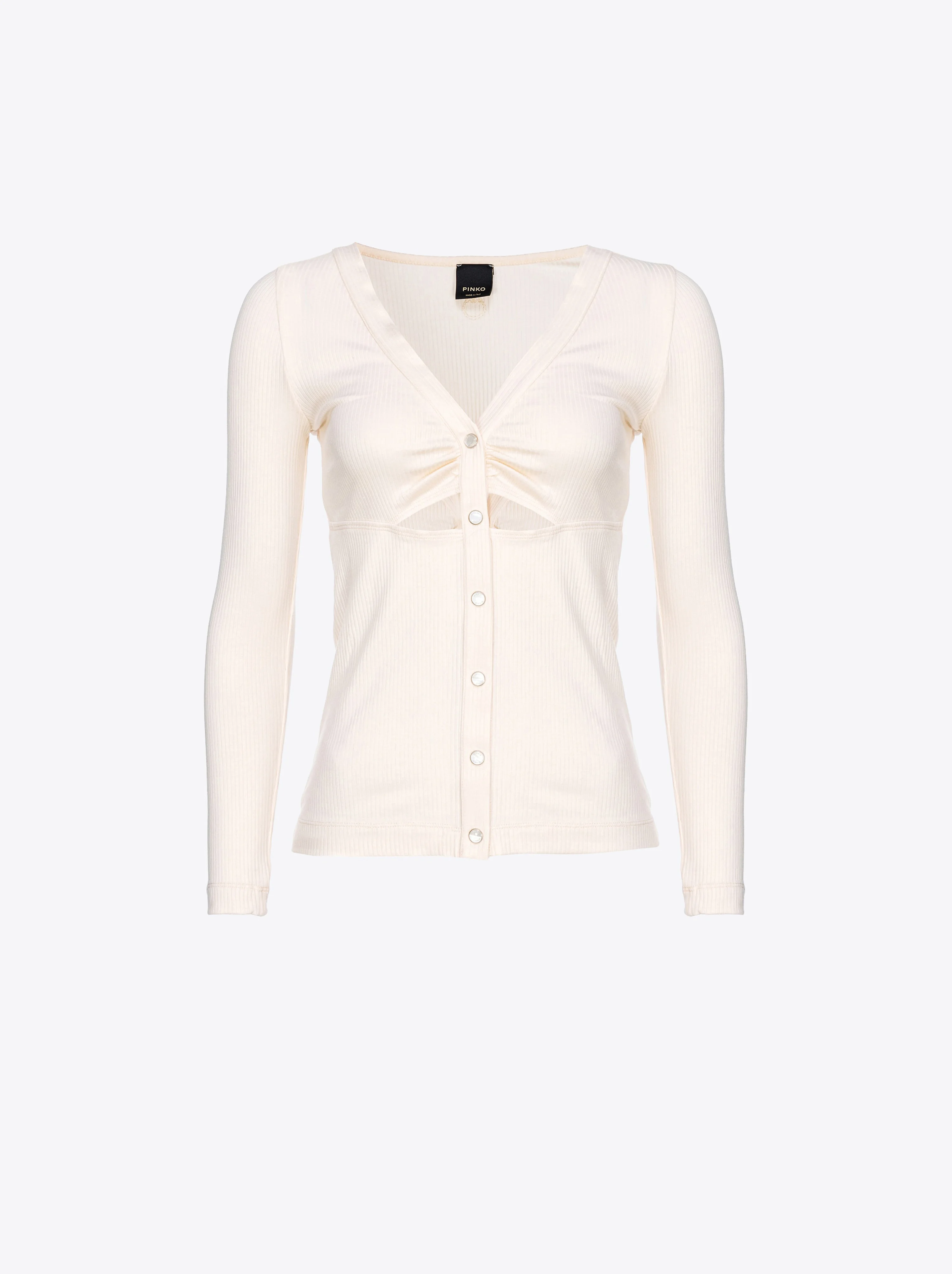 Pull côtelée avec boutons façon nacre | Rose