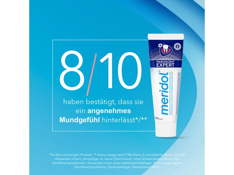meridol Zahnpasta Parodont Expert 75 ml Zahncreme bekämpft die Ursache von Zahnfleischbluten und Parodontitis