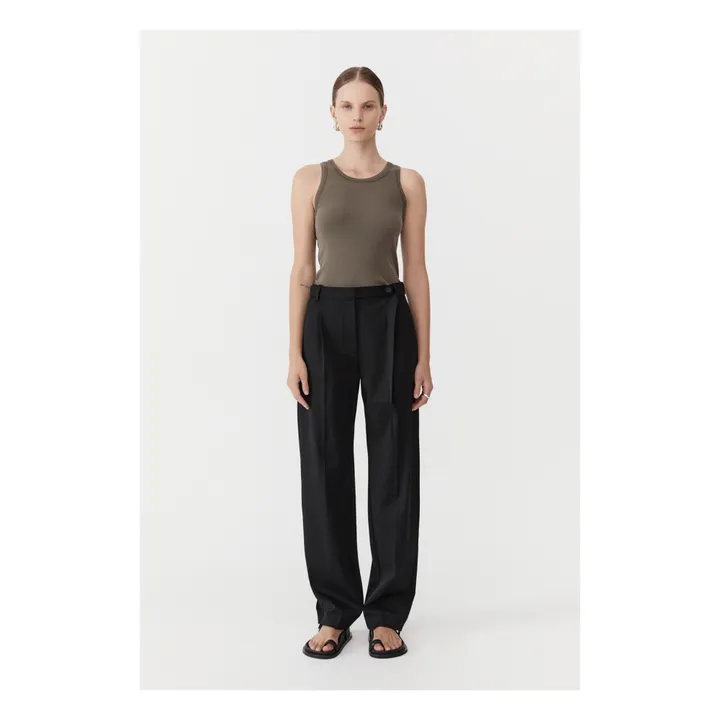 St Agni Débardeur Singlet Coton Bio | Vert kaki