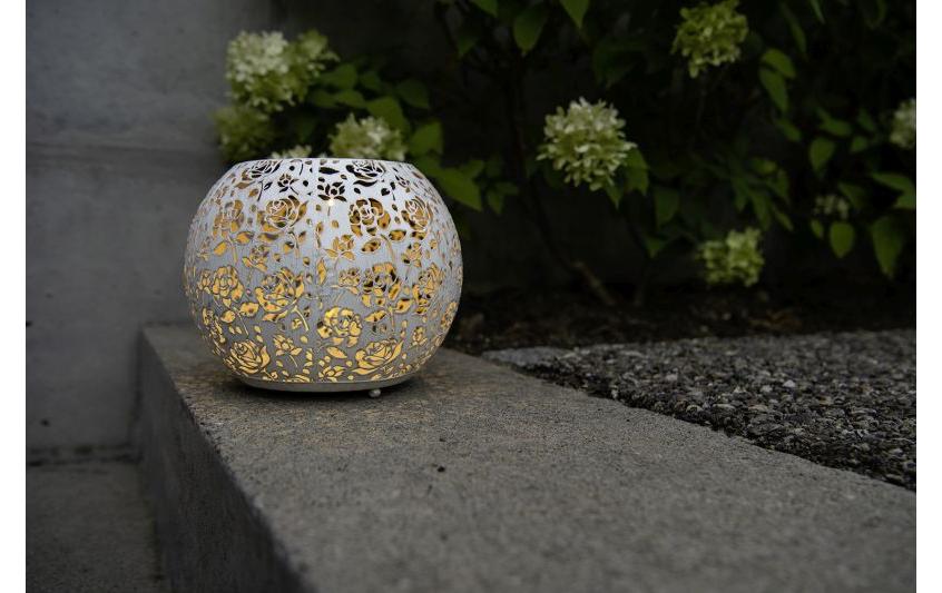 Windlicht Solar Antic Globe Baccara Ø 22 cm, WhiteSolarleuchte zum Aufstellen