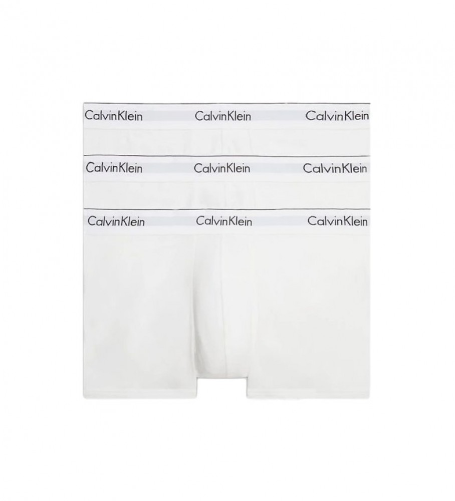 Cuecas boxer Calvin Klein, pacote com 3 unidades, brancas.