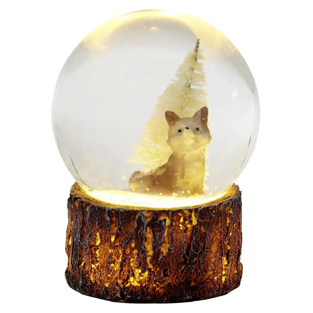 Boule à neige en verre déco animal de la forêt