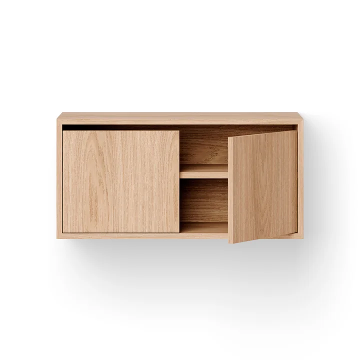 New Works - Hängeschrank mit Türen, hoch, Eiche natur