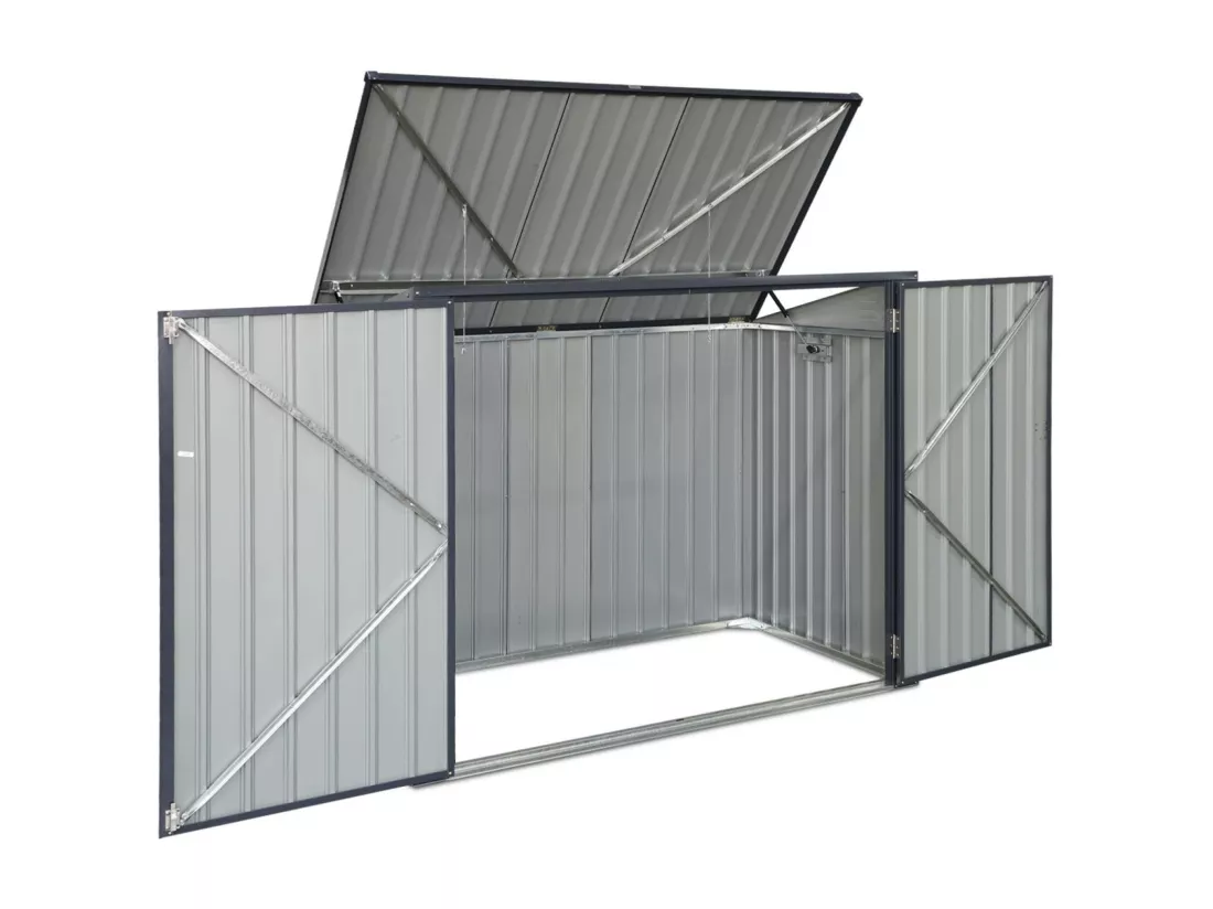 Cache poubelle double couleur gris anthracite. 1.75m²