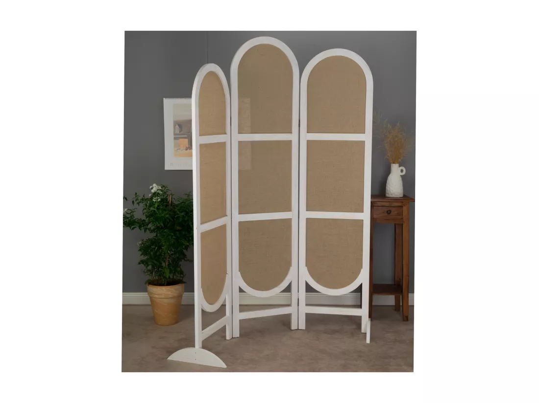 PIEDS DE PARAVENT Set de 2 Porta bois weiß