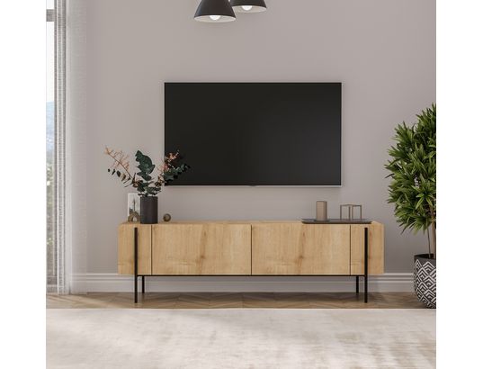 CONCEPT1 - Meuble TV Herman chene saphir 160 x 31,4 x h45,6 cm