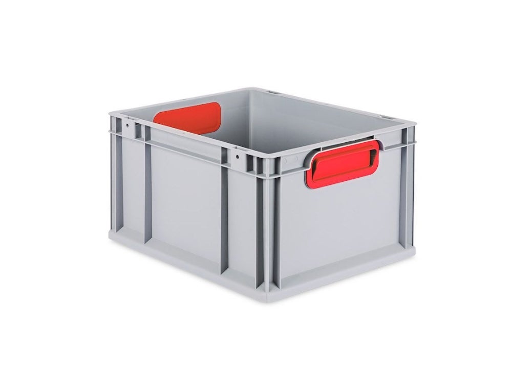 PROREGAL Eurobox Nextgen Kleur HxBxD 22 x 30 x 40 cm 20 liter Handgrepen Rood Gesloten Gladde Bodem Euro Container Transportbox