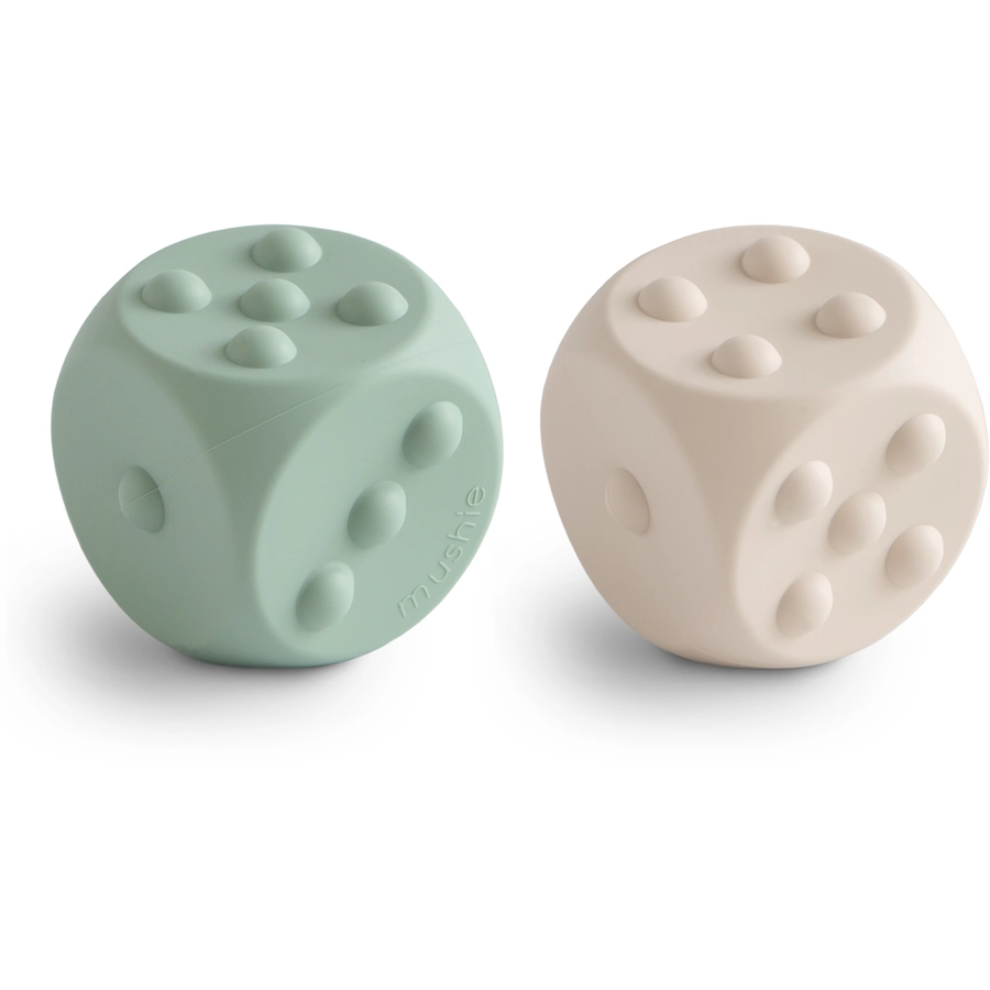 mushie Drückspielzeug Würfel 2 Stück Cambridge BlueShifting Sands