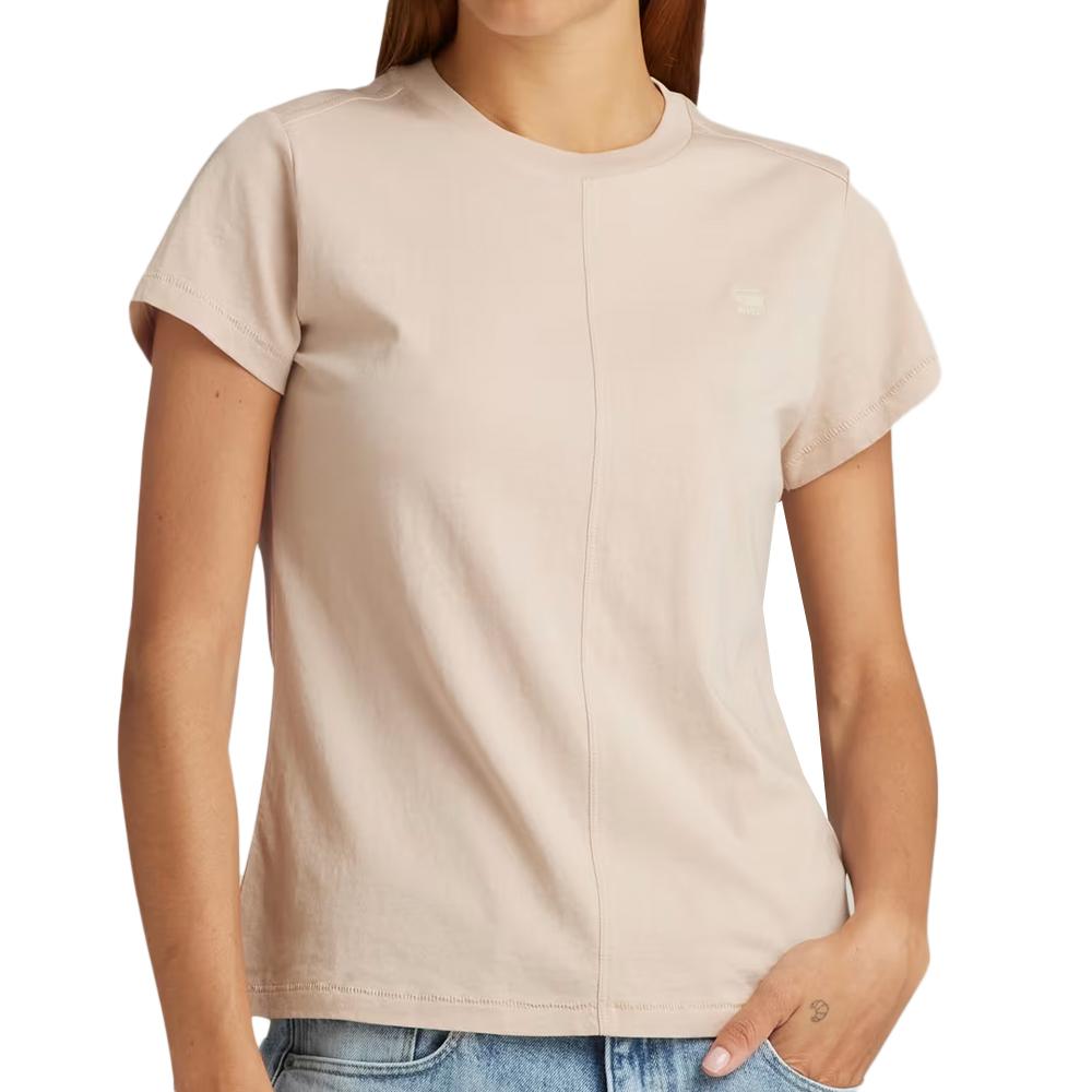 T-shirt Beige Femme G-Star Raw Front Seam