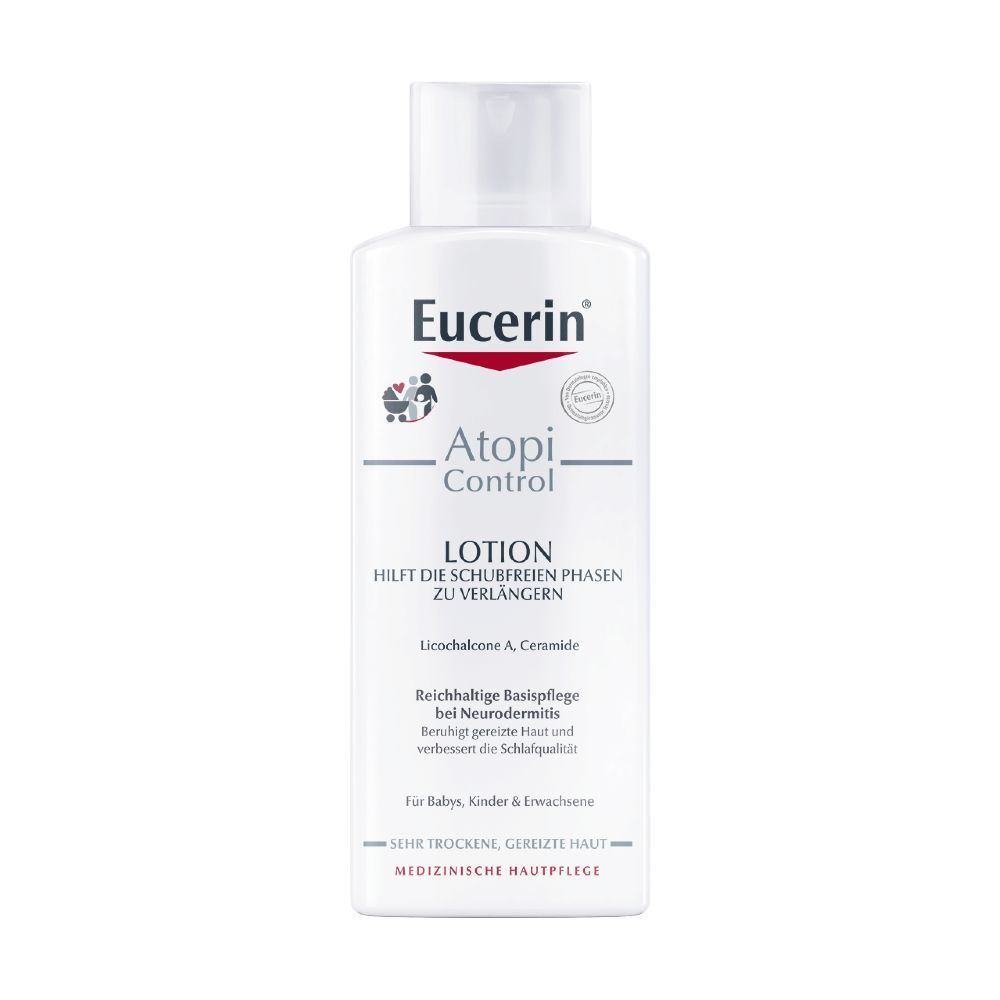 Eucerin® AtopiControl Lotion – Reichhaltige und hautberuhigdende Pflege bei Neurodermitis  – schnelle Hilfe bei Spannung und Juckreiz